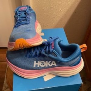 Hoka One One Bondi 8 / 9.5 Wide Women's / Coastal Sky/All Aboard